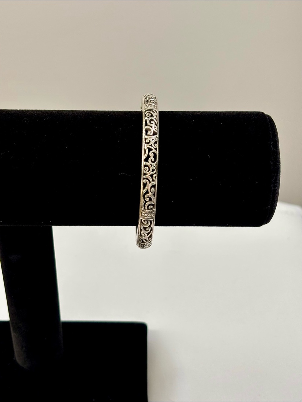 Vintage Brighton Viewpoint  Silver Plated Hinged Bangle Bracelet